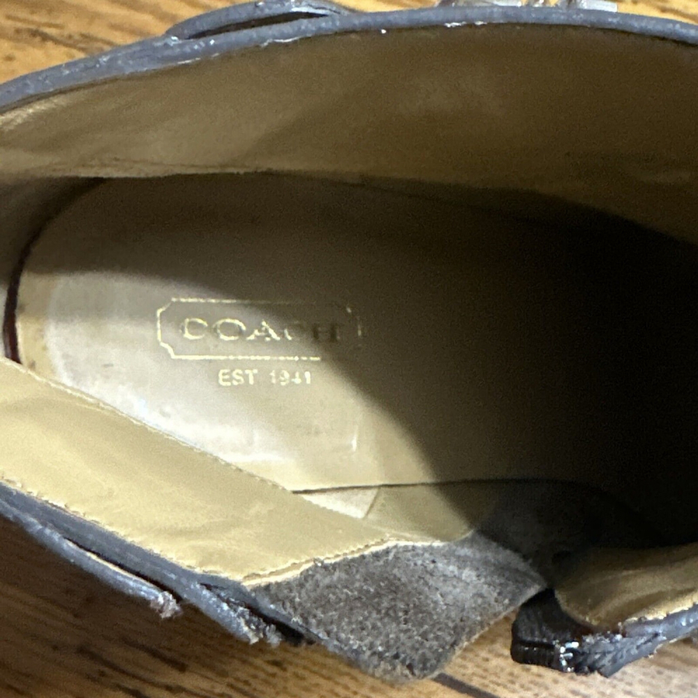 Coach Calf Leather Ankle Boots w/ Buckle Detail Size 10 B - Picture 7 of 10